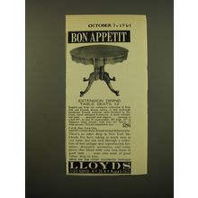 1961 Lloyds Extension Dining Table Advertisement - Bon Appetit