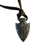 Pendant Viking Arrow Head 3.8cm x 2.2cm on a 35cm Set On Fuax Leather Thong