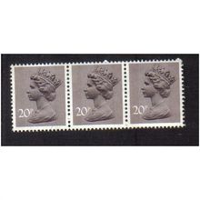 1975 GB Q.E.11 20P DULL-PURPLE TRIO mnh SGX915