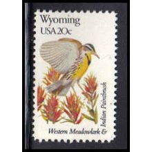 2002A 20c Birds/Flowers of Wyoming Fine MNH Dry Gum V2155 (5)