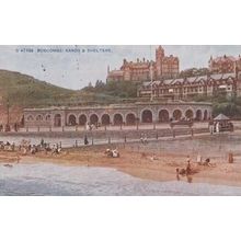 Boscombe Beach Sand & Shelters Classic Car Dorset Antique Postcard