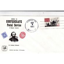 United States 1965 Confederate Postal Service Wilderness Cover Memphis Cancel