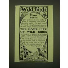 1902 G.P. Putnam's Sons Publishing Ad - The home life of wild birds