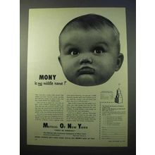 1952 Mutual of New York Ad - MONY is my Middle Name