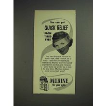 1952 Murine Eye Drops Ad - Quick Relief From Tired Eyes