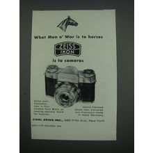 1957 Zeiss Ikon Contaflex Ad - What Man o' War is to horses