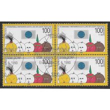 GER 1990 BLOCK OF 4x ' YOUTH PHILATELIC EXHIBITION' FINE USED (EBID66-353)