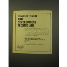 1966 Mullard Limited Ad - Draughtsmen and Development Technicians