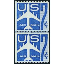 C52, Mint VF NH Small Holes Coil Line Pair CV $240 - Stuart Katz