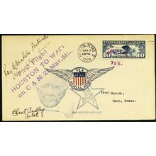 "HOUSTON/TEX." in Purple Sam Houston Fancy Cancel Cover - Stuart Katz