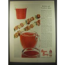 1956 Ocean Spray Cranberry Juice Ad - Kebobs and Cranberry Juice