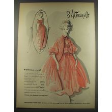 1956 B. Altman & Co. Tempo Nightgowns Ad - Christmas Coral