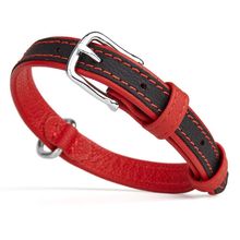 Soft Leather Dual Color Collar W 3/4" L 15-19" Red
