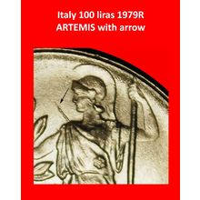Ⰶ ARTEMIS NOT MINERVA 1954-1989:ITALY★100 LIRAS 1979R ERROR★LOW START★NO RESERVE