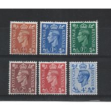 GB.1950-52 Definitive set of 6.Mounted Mint.Jul25