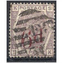 1883 SG162 6d on 6d Lilac Good Used Check Letters "SK".