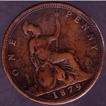 1879 Great Britain 1 Penny Coin