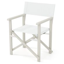 Folding Director Chair with Acacia Wood Frame and Machine Washable Oxford Fab...