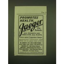 1902 Jaeger Wool Underwear Ad - Promotes Health