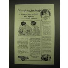1925 Colgate's Ribbon Dental Cream Toothpaste Ad - Might Have Been Prevented