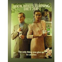 1980 Diet 7up Soda Ad - Tommy Smothers & M. Hemmingway