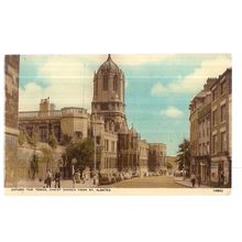 OXFORD TOM TOWER, CHRIST CHURCH FROM ST. ALDATES unused vintage postcard =