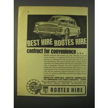 1964 Rootes Hire Cars Ad - Best Hire Rootes Hire
