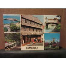 multiview, SOMERSET county .used postcard Colourmaster 1987 postmark #
