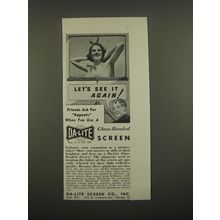 1938 Da-Lite Screen Ad - Let's see it again!
