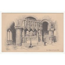 Tomb of Rahere Founder of St Barts Hospital London Ernest Coffin Art Postcard