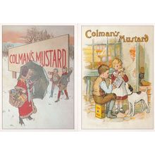 Colman's Mustard Snowball Dogs 2x Advertising Postcard s