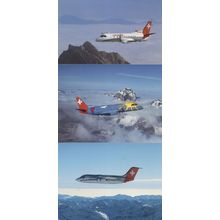 Crossair BAe 146 200 Jumbolino Saab Cityliner 3x Plane Postcard s