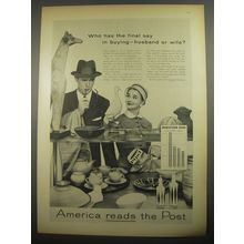 1956 Post Magazine Ad - Who has the final say in buying - husband or wife?