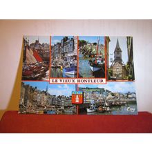 multiVIEW, HONFLEUR, FRANCE used postcard 1992 pm =