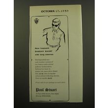 1959 Paul Stuart Fashion Ad - New hopsack dinghy shirt with long sleeves