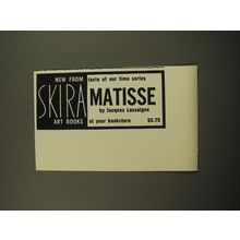 1959 Skira Art Books Advertisement - Matisse by Jacques Lassaigne
