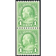 604, Mint Superb NH 1¢ Coil Pair - With Graded 98 PSE Certificate - Stuart Katz