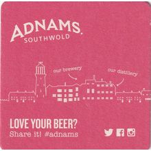 BEER MAT - ADNAMS BREWERY - LOVE YOUR BEER - (Cat No 132) - (2016)