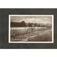 Postcard Devon Paignton North Beach beach tents