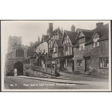 West Gate & Lord Leycester Hospital, Warwick, c.1930s - Porridge Pot RP Postcard