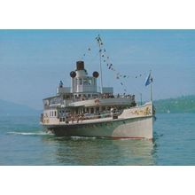 Zurichsee Raddampfer Zurich Stadt Swiss Paddle Steamer Ship Postcard