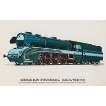 German Federel Railways Fred Krufpp Essen Oil Fired Locomotive Train Postcard