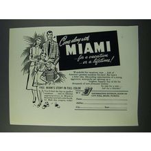 1949 Miami Tourism Ad - Come Along With
