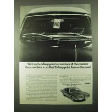 1969 Hertz Rent-a-Car Ad - Rather Disappoint a Customer