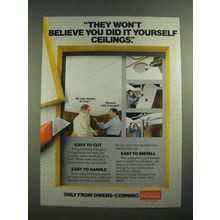 1981 Owens-Corning Fiberglas Ceiling Panels Ad - They Won't Believe