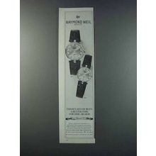 1981 Raymond Weil 9012 and 9102 Watches Ad