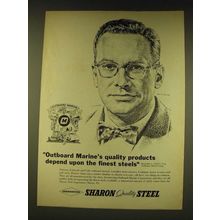 1960 Sharon Steel Ad - Outboard Marine's quality products depend on