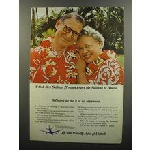 1966 United Airlines Ad - It took Mrs. Sullivan 27 years to get Mr. Sullivan