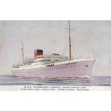 RMS Edinburgh Castle Union Line Antique Ship Postcard