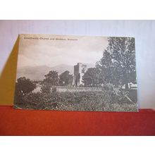 CROSTHWAITE CHURCH and SKIDDAW, KESWICK used antique postcard #